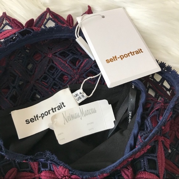 SELF-PORTRAIT Floral Guipure Cold Shoulder Dress - Picture 10 of 13